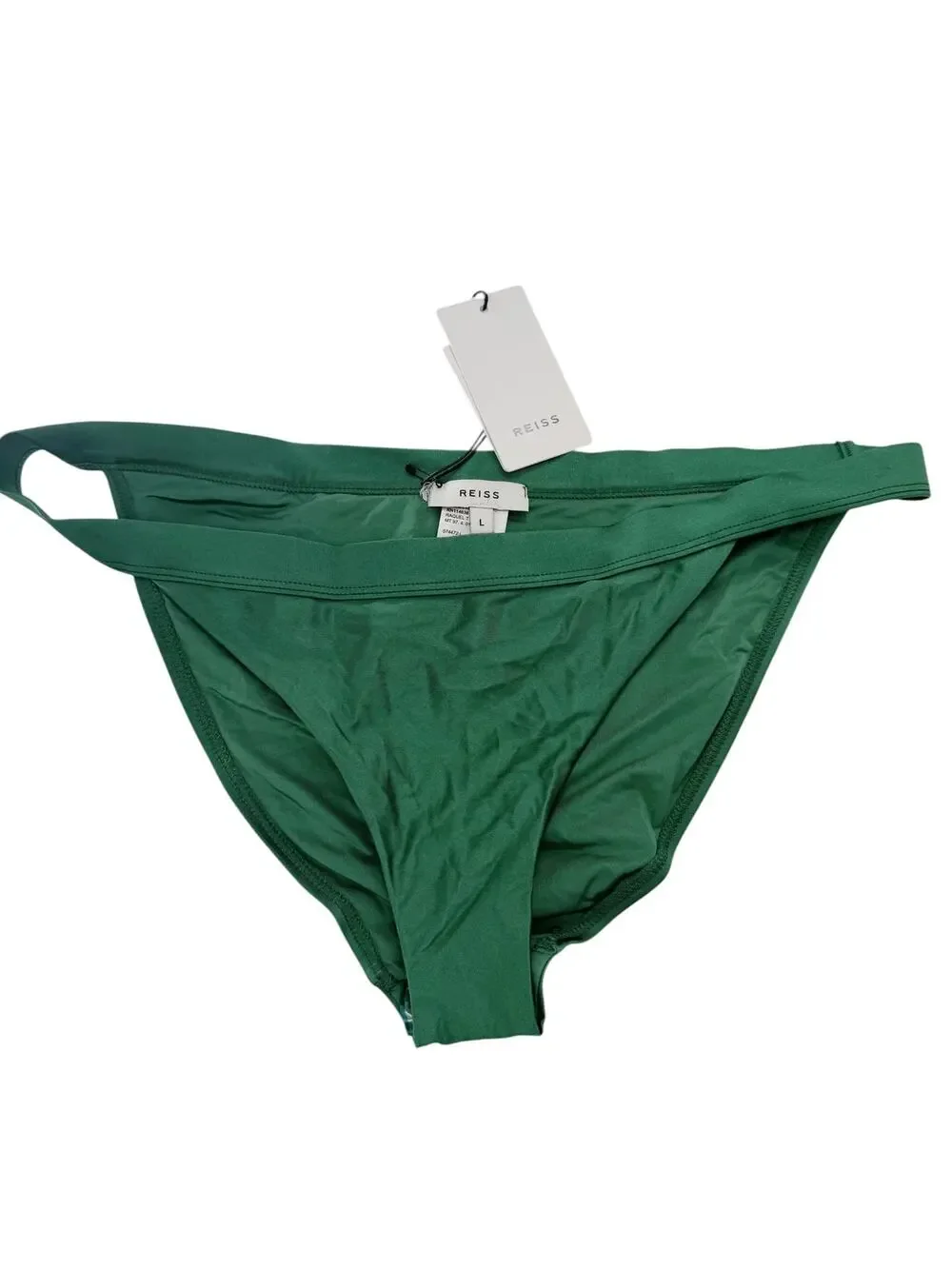 REISS Raquel Bikini Bottom Size L NEW Emerald Green $85 Swim Separates